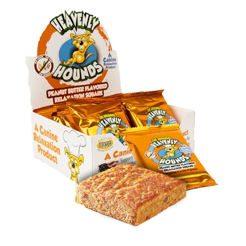 Heavenly Hounds Peanut Butter Chews - Anxiety Relief for Dogs - Natural Ingredients - No Hemp Calming Treats, 2 Oz - Pack of 12