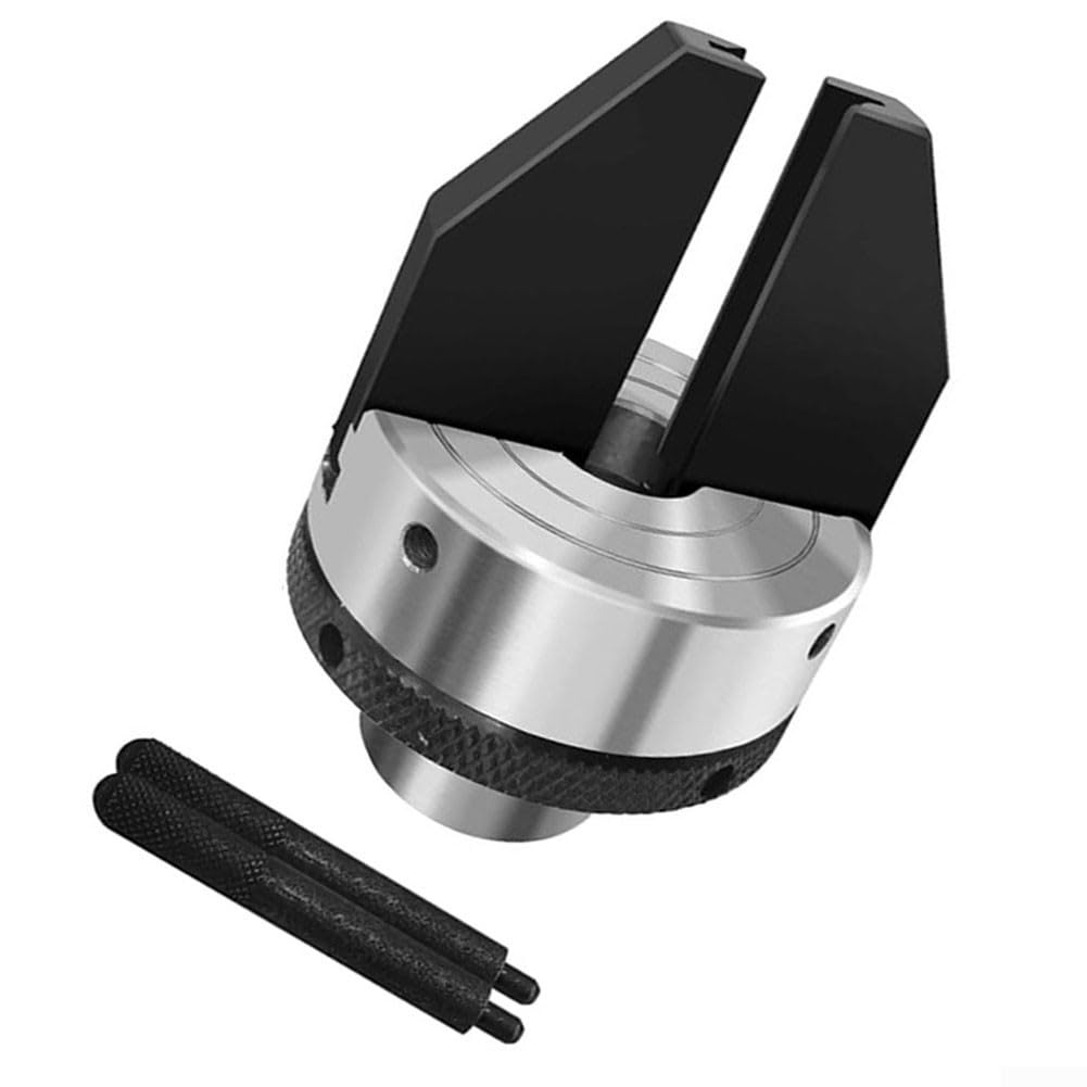 Portabrocas de torno de madera de 2 pulgadas con rosca directa TPI de 1 pulgada x 8 TPI para torneado de madera, abrazadera cuadrada en blanco, rango de 8 mm a 23 mm, herramienta plateada