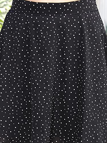 Image of Sera Women's Floral Print Black Viscose Rayon A-Line Casual Mini Skirt