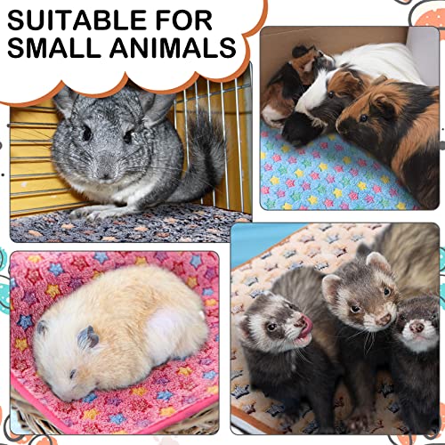 4 Pcs Waterproof Guinea Pig Blankets Washable Small Animal Fleece Bedding Absorbent Guinea Pig Cage Liners Reusable Pet Pee Pad Sleep Mat Pad Cover for Hamster Ferret (Small Star - Image 3