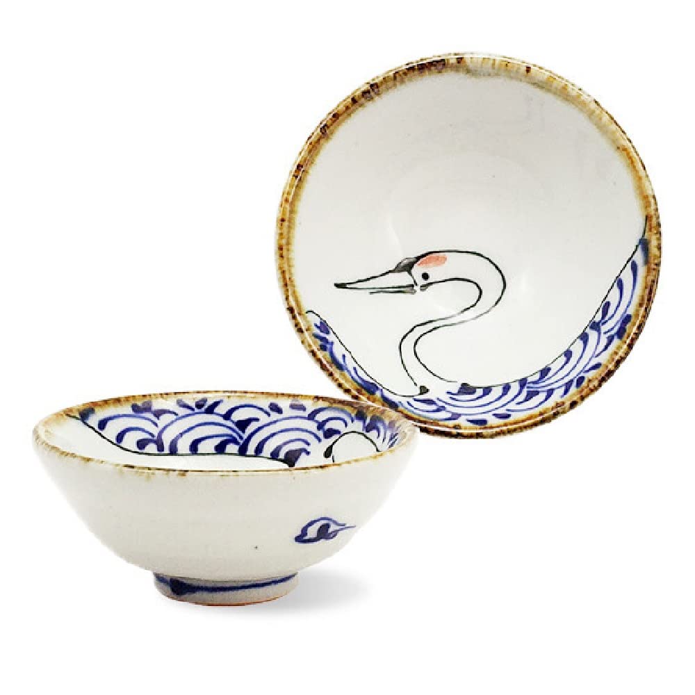 Amazon.co.jp: 波佐見焼 kotohogi ‐コトホギ- 平盃 50ml (鶴) : ホーム