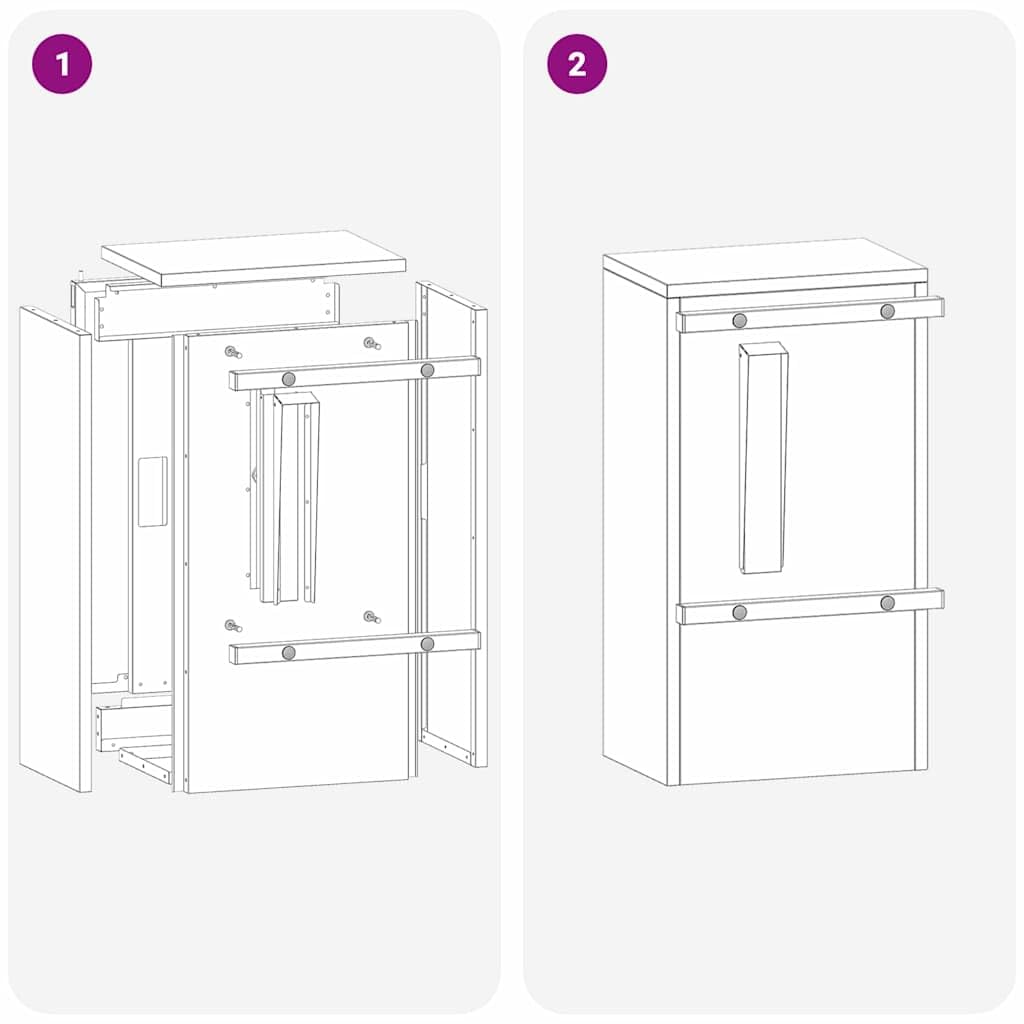 vidaXL Buzón con Almacenamiento con Puerta Negro 30 x 20 x 55 cm Acero