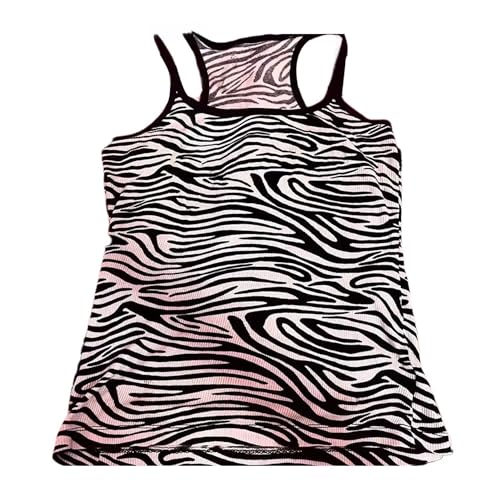 Striped Cropped Top Y2k Leopard Print Spaghetti Strap Top Emo