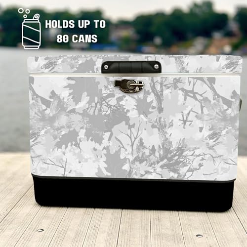 Image of FSE Hard-Sided 54 Qt. / 80 Can Metal Cooler | Durable outdoor beverage cooler with latch closure, bottle opener and side handles. Ideal for picnic or tailgate use