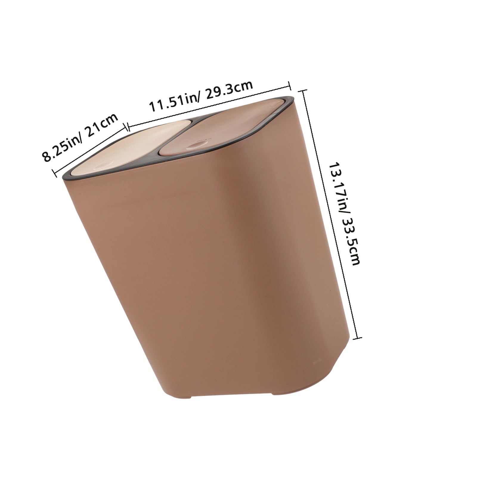Pattumiera Due Scomparti in Plastico per Casa, Doppio Strato Grandi Aperture per Rifiuti, Design Semplice e Funzionale per Camera da Letto