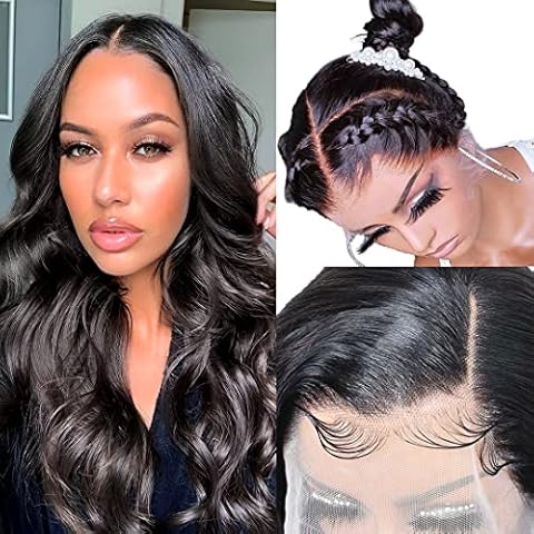 MEDDALE 22 Inch Body Wave Lace Front Wigs Human Hair Pre Plucked 13x4 HD Transparent Lace Frontal Wigs Human Hair 180% Density Glueless Wigs Human Hair for Women Cover