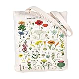 Jakayla Canvas Tote Bag for Women Floral Print Vintage Wildflower Tote Bag Women's Gift Reusable Bag