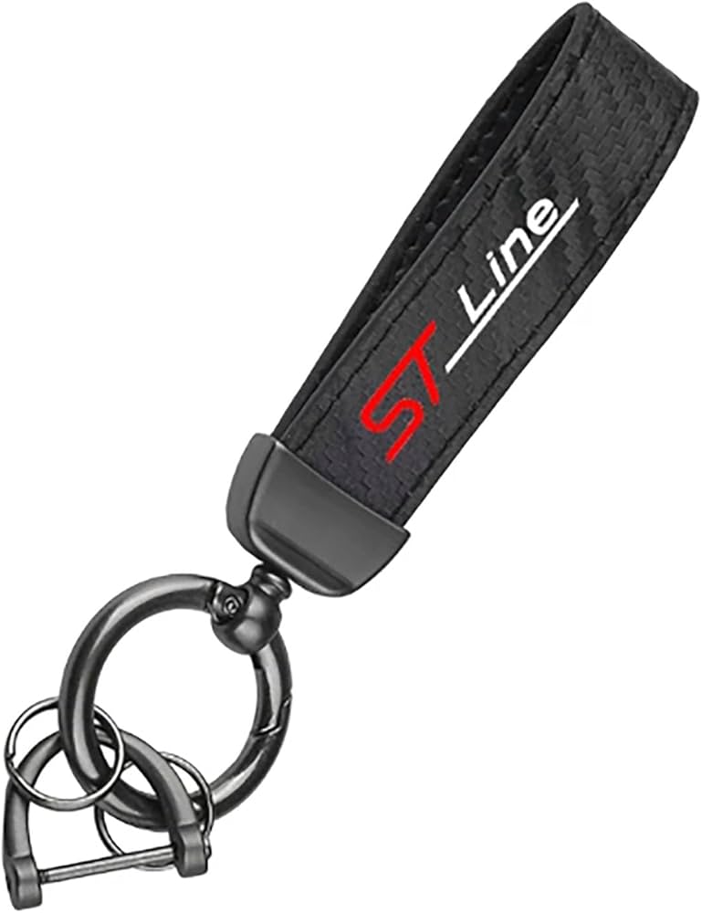 Cobee Sleutelhanger van PU-leer, met D-gesp, universele autosleutel met 3 sleutelringen en reparatiestang, 360 graden draaibaar Cobee Sleutelhanger van PU-leer, met D-gesp, universele autosleutel met 3 sleutelringen en reparatiestang, 360 graden draaibaar
