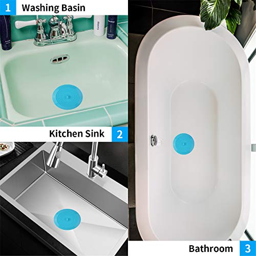 Tifanso 2 Pack Bathtub Stopper 6 Inches Silicone Flat Suction Cover Tub Stopper Drain Stopper Plug Sinks Hair Stopper For Bathroom Laundry And Kitchen Universal Use #TOP6