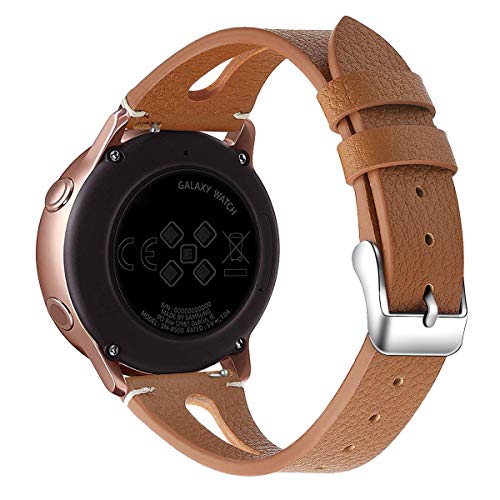 Toyouths Leather Strap Compatible With Samsung Galaxy Watch 46Mm/Galaxy Watch 3 45Mm Bands Women Men Genuine Leather Replacement Wristband For Gear S3 Classic/Frontier Smartwatch 22Mm Pins (Brown) #TOP6