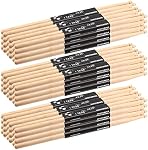 72 Pièces 36 Paires 5a Sticks de tambour, bâtons de drum en bois d'érable, en vrac pour embout de tambour en bois, accessoires de percussion pour drummer, débutant, drumming, pratique et performance (jaune)