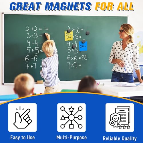 Grtard 50Pcs Small Magnets for Crafts with Adhesive Backing, 18x3mm Ceramic Magnets Strong Craft, Strong Round Circle Magnet Perfect for Button DIY, Craft Hobbies, Science Projects - Thumbnail 4