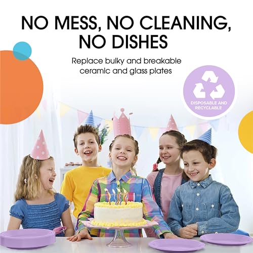 image for Exquisite Party Solids Lavender Plastic Plates For Party Supplies 10