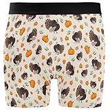 ZZXXB Turkey Bird Pumpkin Boxer respirant pour homme avec braguette sur le devant et pochette Taille S à XXL, beige, XL