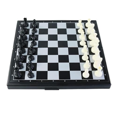 チェス 折りたたみボード付き磁気トラベルチェスセット ポータブルボードゲーム ギフト 教育玩具 子供と大人向け チェッカーボードゲーム(21.5*21.5)