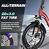 ELEKGO Vélo électrique, 20"*3.0 Pneus Larges vélo électrique Pliable, vélo de Trajet Urbain E Bike avec Moteur 250W, 36V 12Ah Batterie Amovible, 7 Vitesses Ville E-Bike pour Unisexe Adulte #3