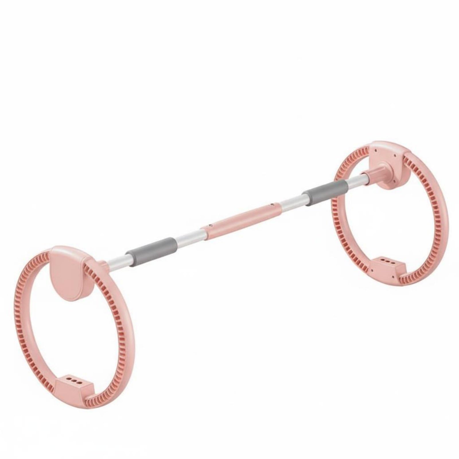 Fitness Hoop Cerchio Anello Attrezzo Ruota per Core con Base Stabile a Doppia Ruota Barra in Acciaio E Cronometro Integrato per Monitorare La Sessione, Rosa, Base