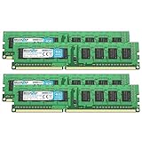 Memoria RAM DDR3 de 16 GB (4 módulos de 4 GB, DIMM/UDIMM, PC3-8500U, 2Rx8, 1066 MHz, 240 pines, 1,5 V, CL7)