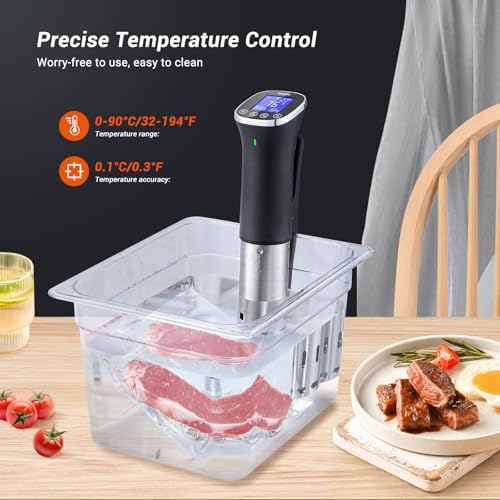 INKBIRD WiFi Immersion Circulator for Sous Vide, IPX7 Waterproof 1000W Sous Vide Cooker, Accurate Sous Vide Machine with Free App Recipes, Stainless Steel Immersion Cooker & Sous Vide Circulator by Inkbird - Image 6