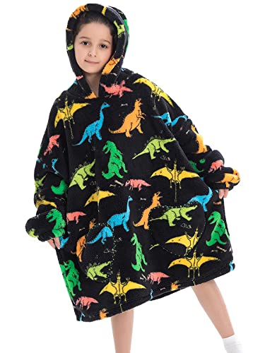 Wearable Blanket Hoodie For Kids Toddler Oversized Sweatshirt Cute Fleece Sherpa Blanket Girls Boys A Dinosaur 2-5 Year #TOP16