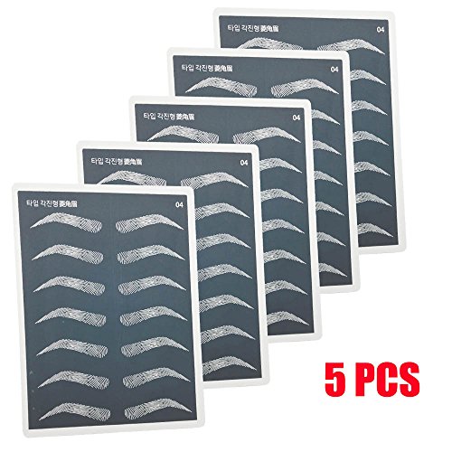 CHOOSE-IT 5 PCS Silicone Eyebrow Training Skin Cosmetic Permanent Makeup Eyebrow Tattoo Fake Skin Eyebrow Microblading Practice Skin with Brows Tattoo Supplies