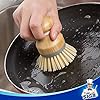 MR.SIGA Bamboo Palm Brush, Scrub Brush for Dishes Pots Pans Kitchen Sink Cleaning, Pack of 2 #2