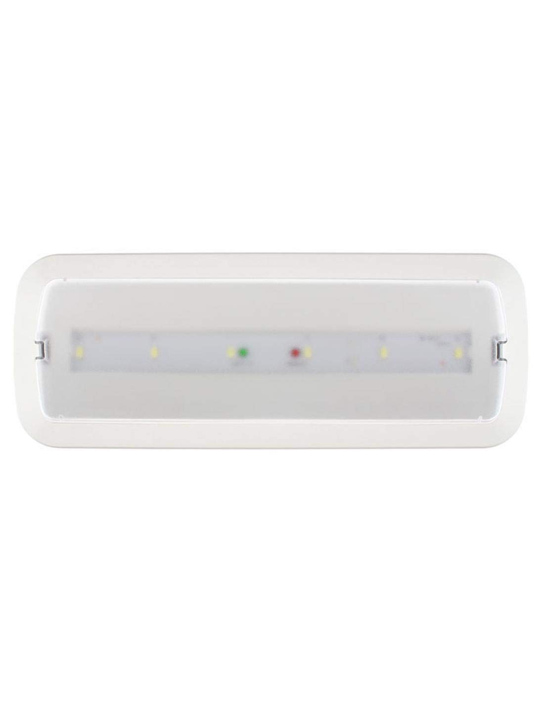 LEDBOX Pack 5 x Luz de emergencia LED NICELUX con AUTO-TEST, Permanente/No permanente, Blanco frío