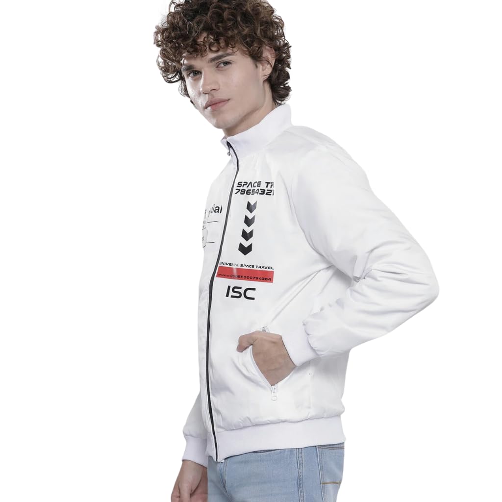 the indian garage co Men Slim Fit Placement Print Bomber Jackets-picture-36