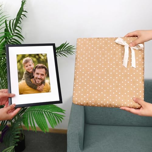 Image of Fixwal 8.5x11 Picture Frame Set of 6 Graduation Certificate Frames with Shatter Resistant Plastic Cover, Thin Border and Light Weight Photo Frames for Wall or Tabletop Display, Black