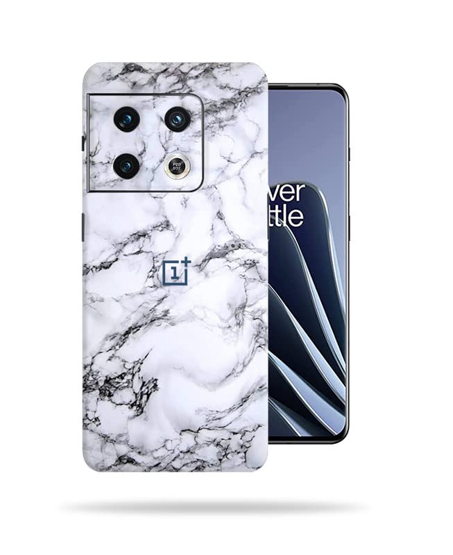 Image of White Mrable Skin Back Protector Film Ultra Thin Scratch Resistant Vinyl (Not Case and Cover) for OnePlus 10 Pro 5G