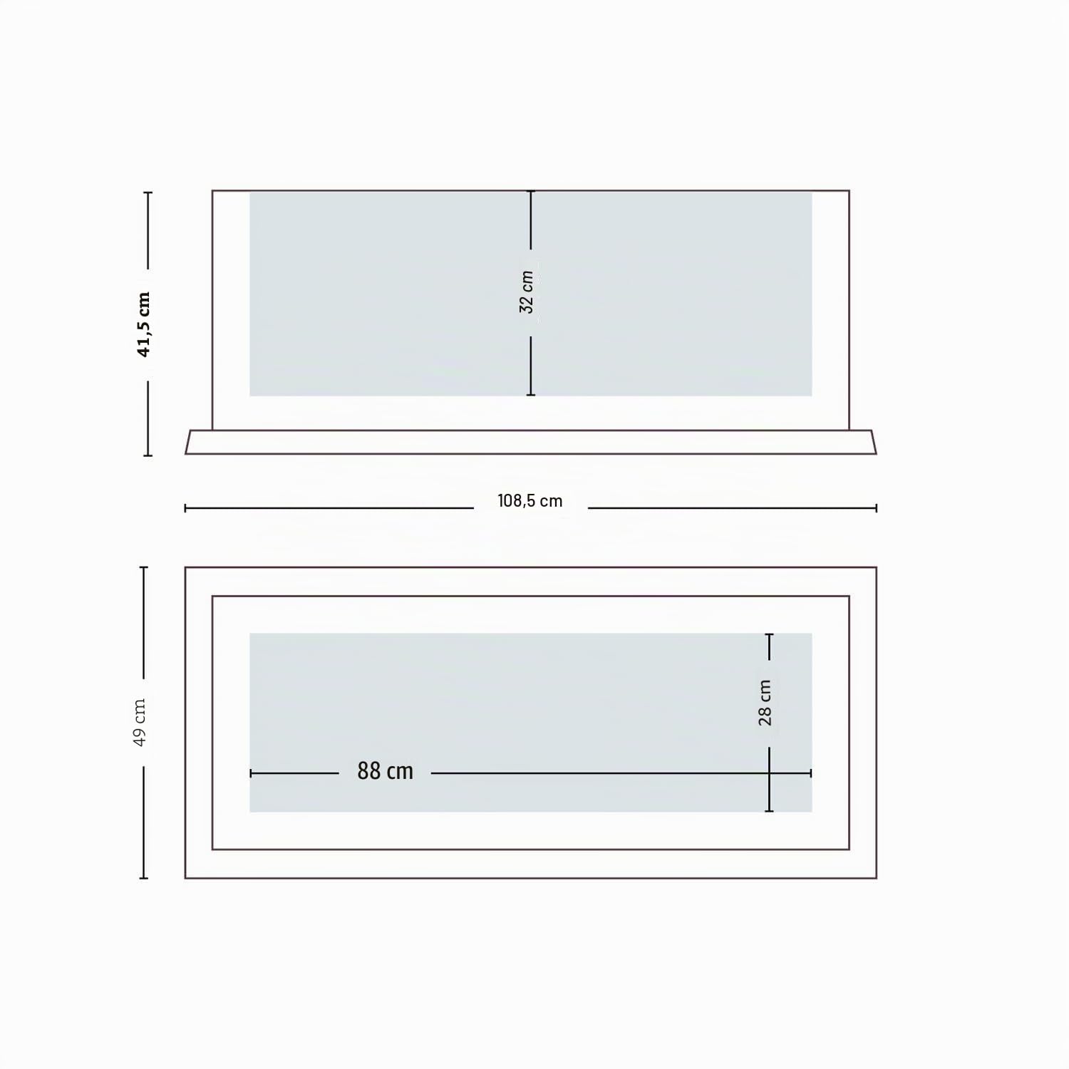 Tekcnoplast Plato rectangular para maceta, 108 x 49 cm, color antracita, de resina, para macetero modelo Matera