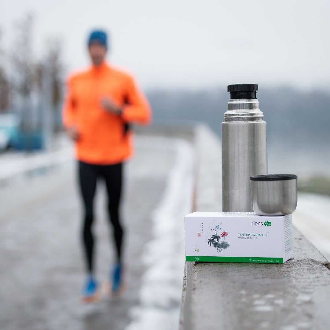 TIENS Lipid Metabolic Management Tea - 40 Bags x 1.5g - Herbal Tea Blend with Gynostemma, Lotus Leaves, Cassia Seeds, Chinese Knotweed, 6 Varieties of Green Tea, Calcium, Iron, Phosphorus