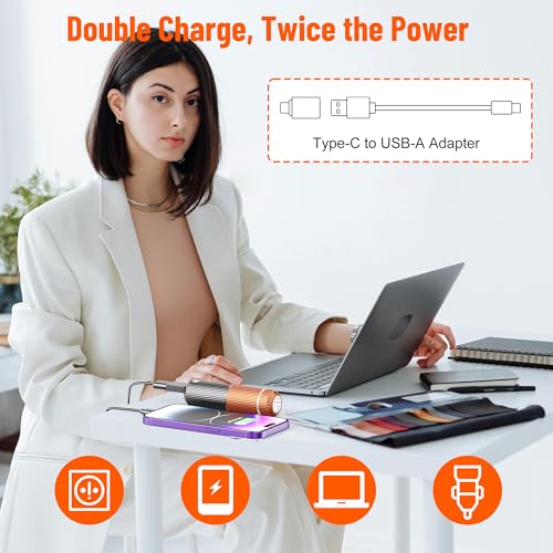 Handwärmer Elektrischer mit Taschenlampe, 2er 5000mAh, magnetischer Taschenwärmer, fünf Temperatureinstellungen, tragbarer Handwärmer für Frauen, Wintergeschenk für Wintersport Indoor Outdoor