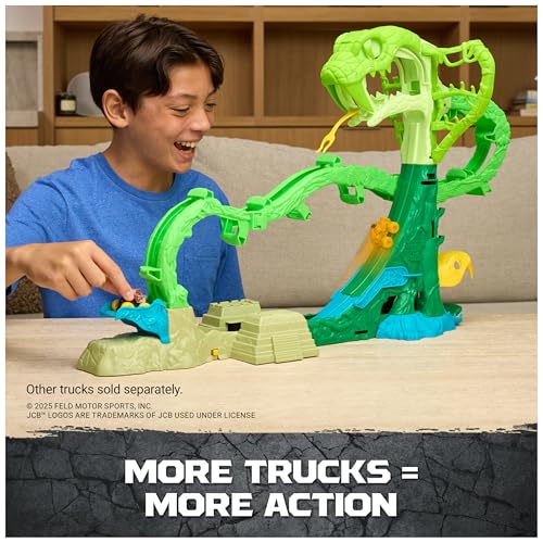 Image of Monster Jam Mini Jams Cobra's Crazy Escape Motorized Playset | Includes 2 Mini Trucks & Motorized Track, High-Speed Action, Holds up to 6 Mini Trucks, Toys for Ages 3 and Up