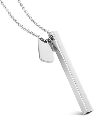 Breathing Resistance Necklace for Men Womem Silver Breathe Free Pendant Necklace Quit Smoking Breathefree Resistance Neck Chains Reduce Stress Breathing Tool Jewelry Accessories Gifts