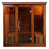 Heatwave 4-5 Person Cedar Elite Infrared Sauna for Home Relaxation & Detox – Indoor Sauna with 9 Carbon Heaters, Chromotherapy Lighting, Oxygen Ionizer, Sound System & Ergonomic Backrests