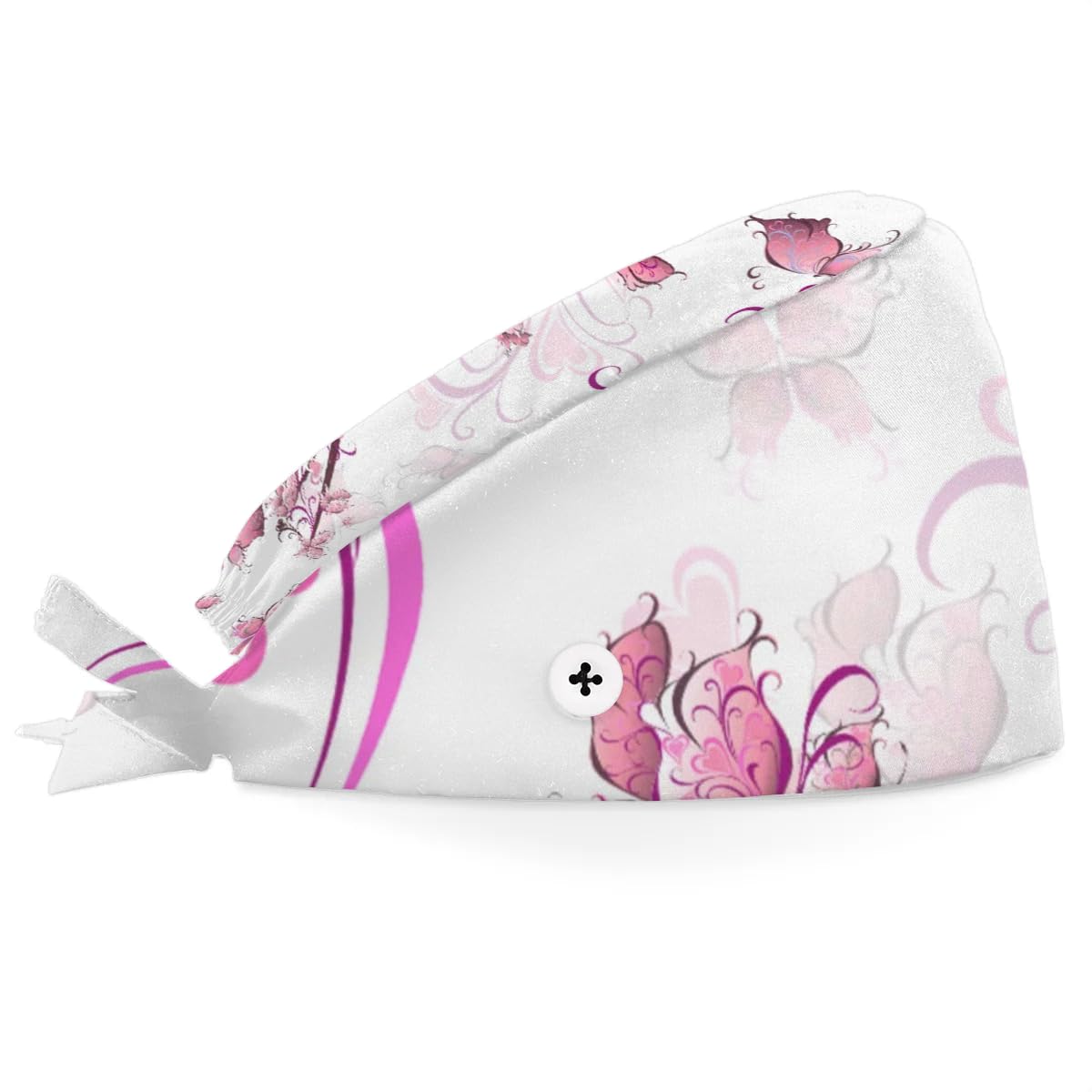 Mularoka Pretty Tower Heels Working Caps with Button Sweatband Comfortable Adjustable Bouffant Hats Work Hat for Women Men