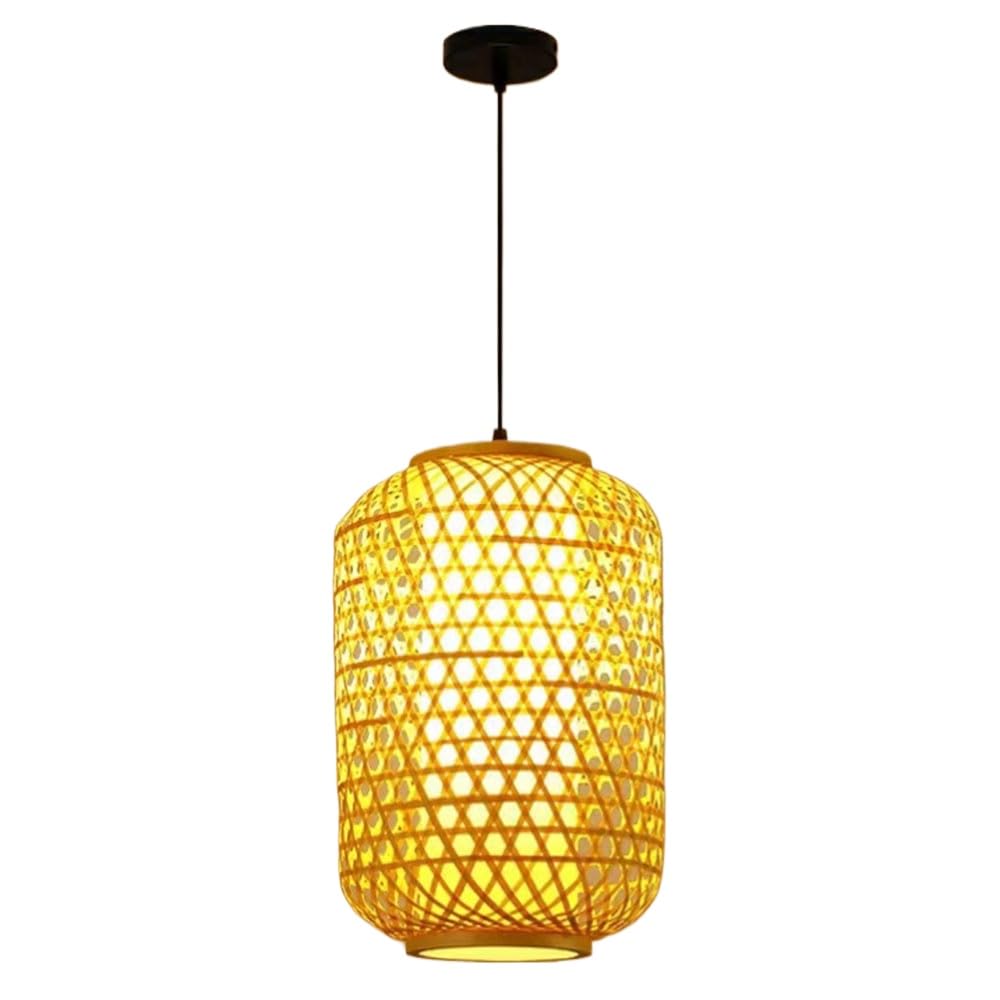 Luminaire suspendu fait main en osier, abat-jour vintage haut de gamme
