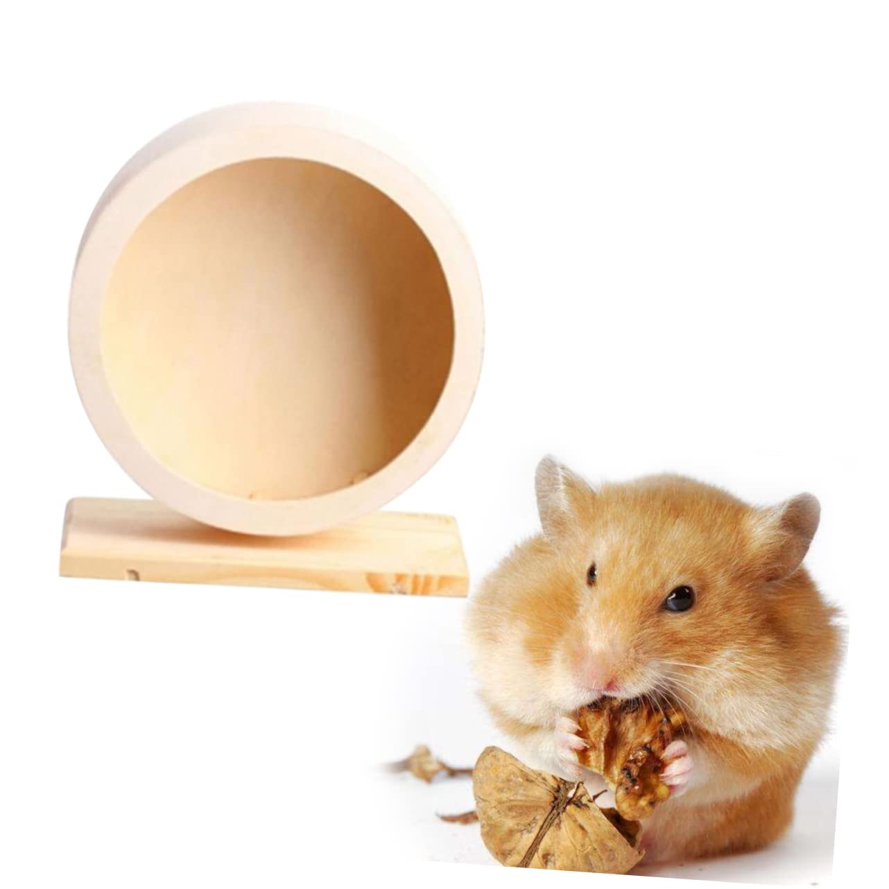 Ipetboom Rotella per Esercizio per Criceti e Piccoli Animali in Legno Silenzioso con Supporto Antiscivolo