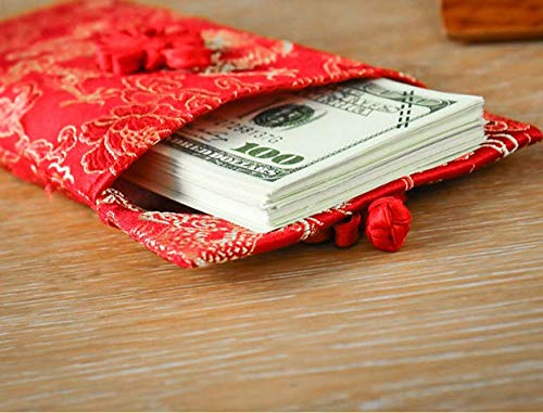 Uoeo 4 pz cinese elemento di seta rosso buste