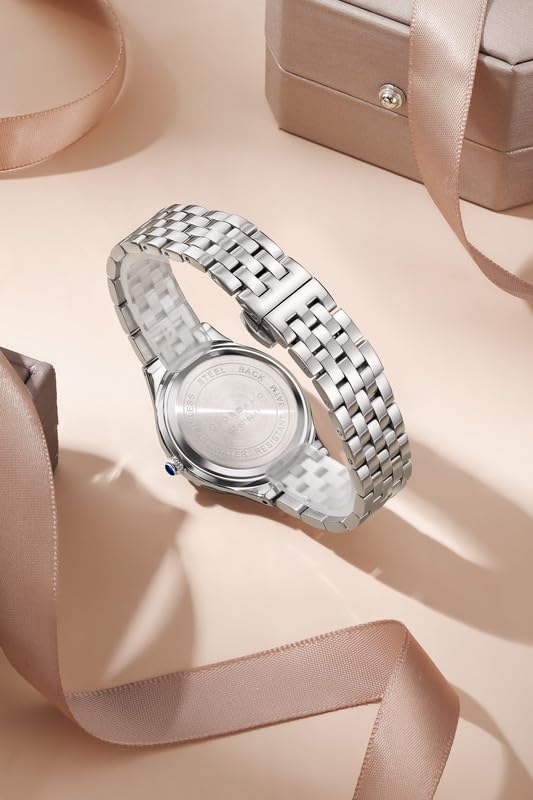 Image of Giordano Analog Quartz Watch for Women with Textured Round Dial, Luminous Hands and Markers, Stainless Steel Strap - GZ-60164