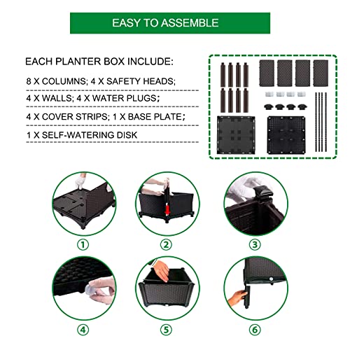 Raised Garden Beds Elevated Planter Box For Outdoor Plants Growing Perfect For Vegetables Flowers Fruits Herbs Planting In Patio Balcony, Brown #TOP6