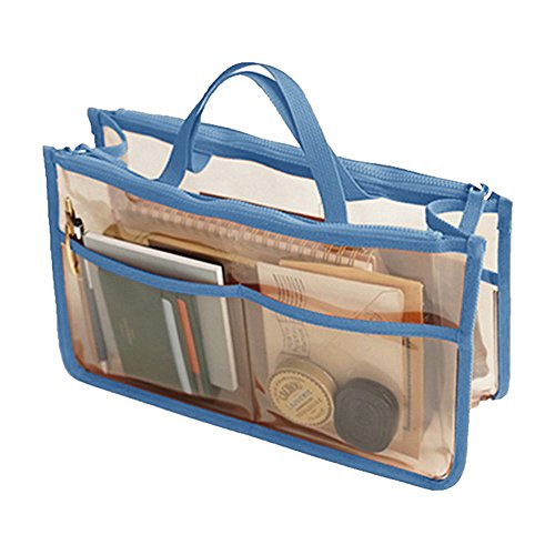 Preisvergleich Produktbild THEE Wasserdicht Kulturbeutel Transparente Kosemtiktasche Badezimmer Organizer Frauen Handtasche,Blau