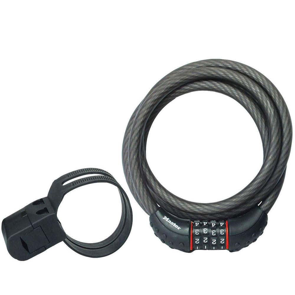 Master Lock Cable Lock, Set Your Own Combination Bike Lock, 6 ft. Long, Black, 8122D