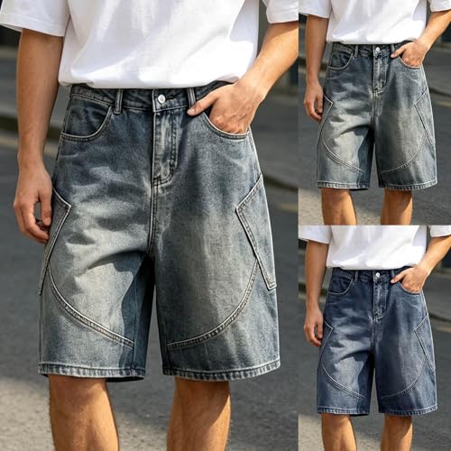 Jean d'été stretch pour homme coupe ample coupe-vent et short de loisirs confortable