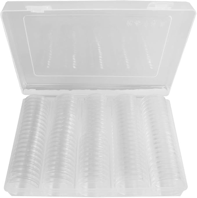 100Pcs Coin Capsules Holder, 27mm/30mm Coin Holders