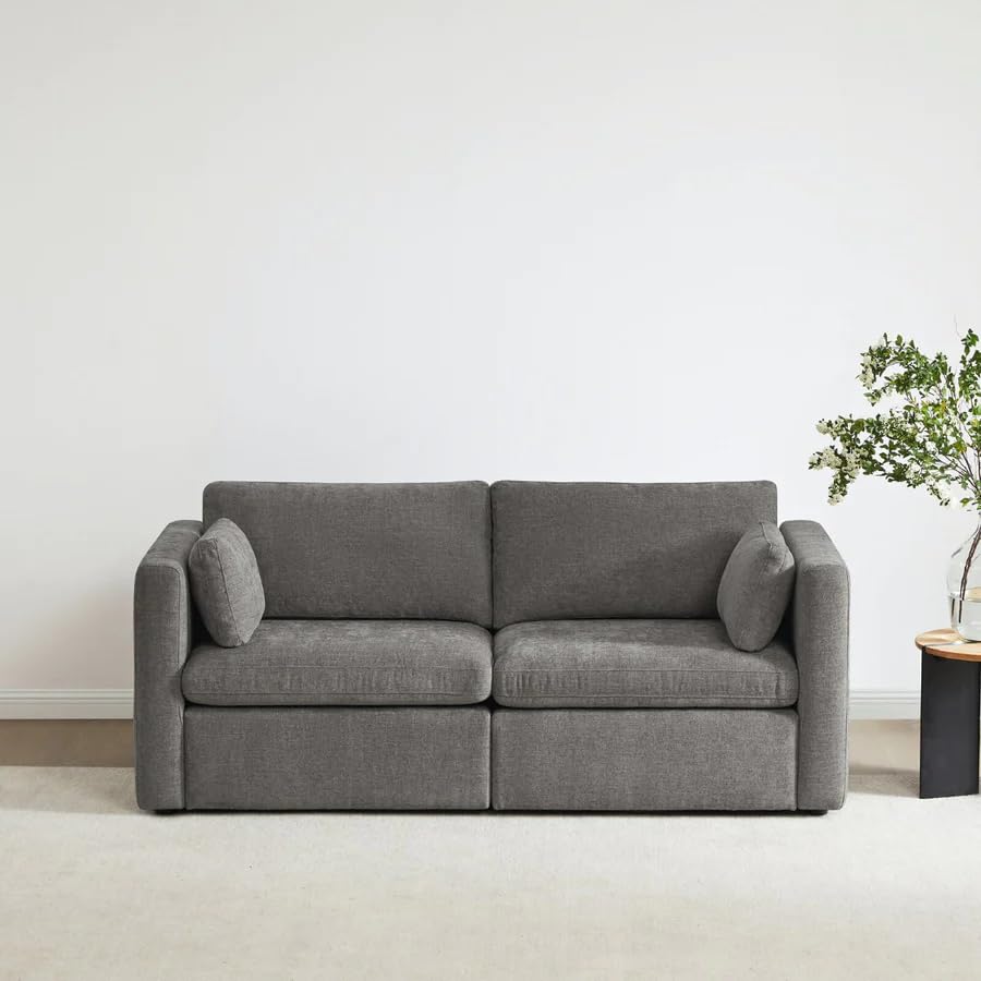 Image of CHITA 78 inch Modular Sectional Sofa,2 Seat Modular Couch, Grey