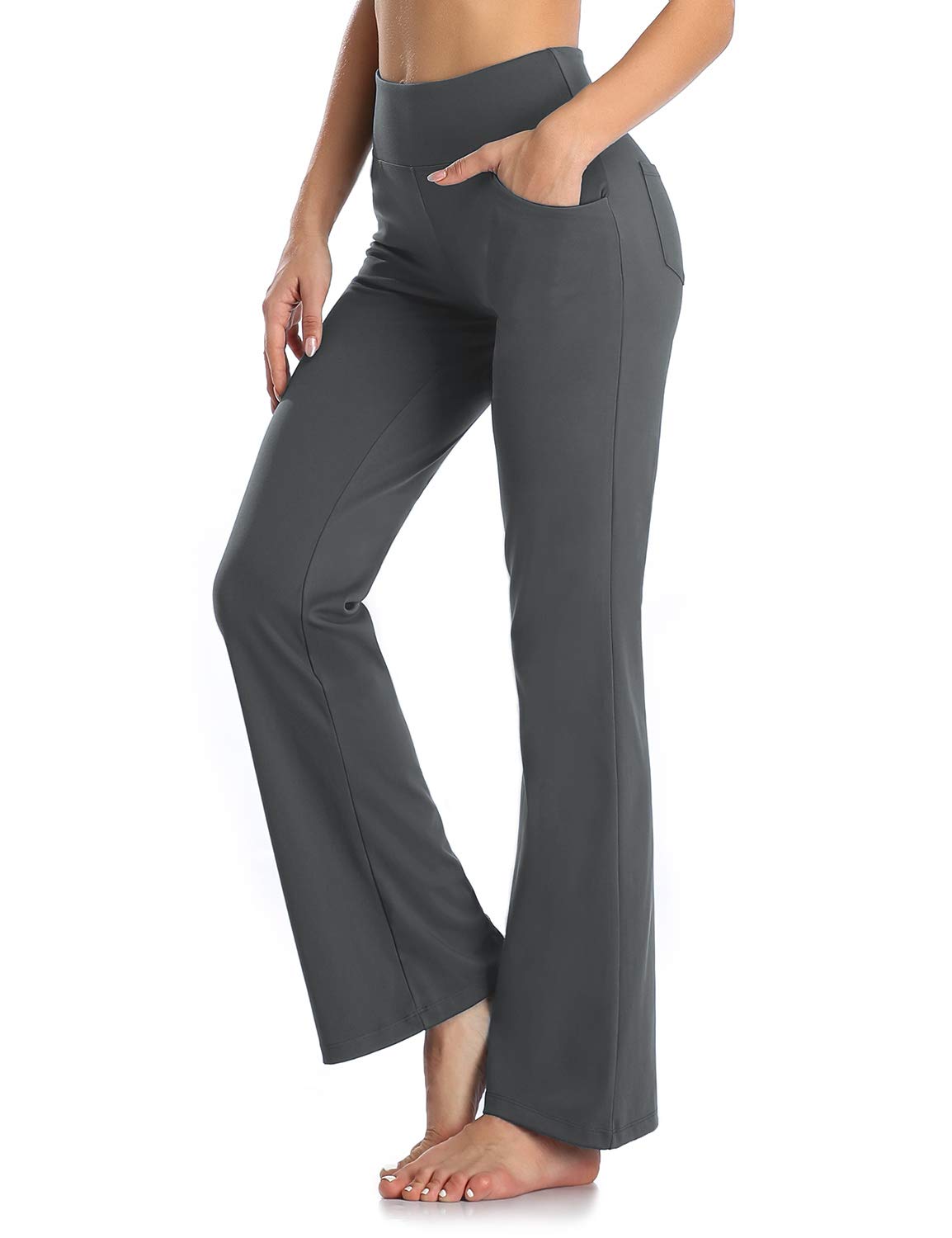 MOVE BEYOND Donna Pantaloni e Pinocchietti Bootleg da Yoga con 4 Tasche a Vita Alta Controllo di Pancia