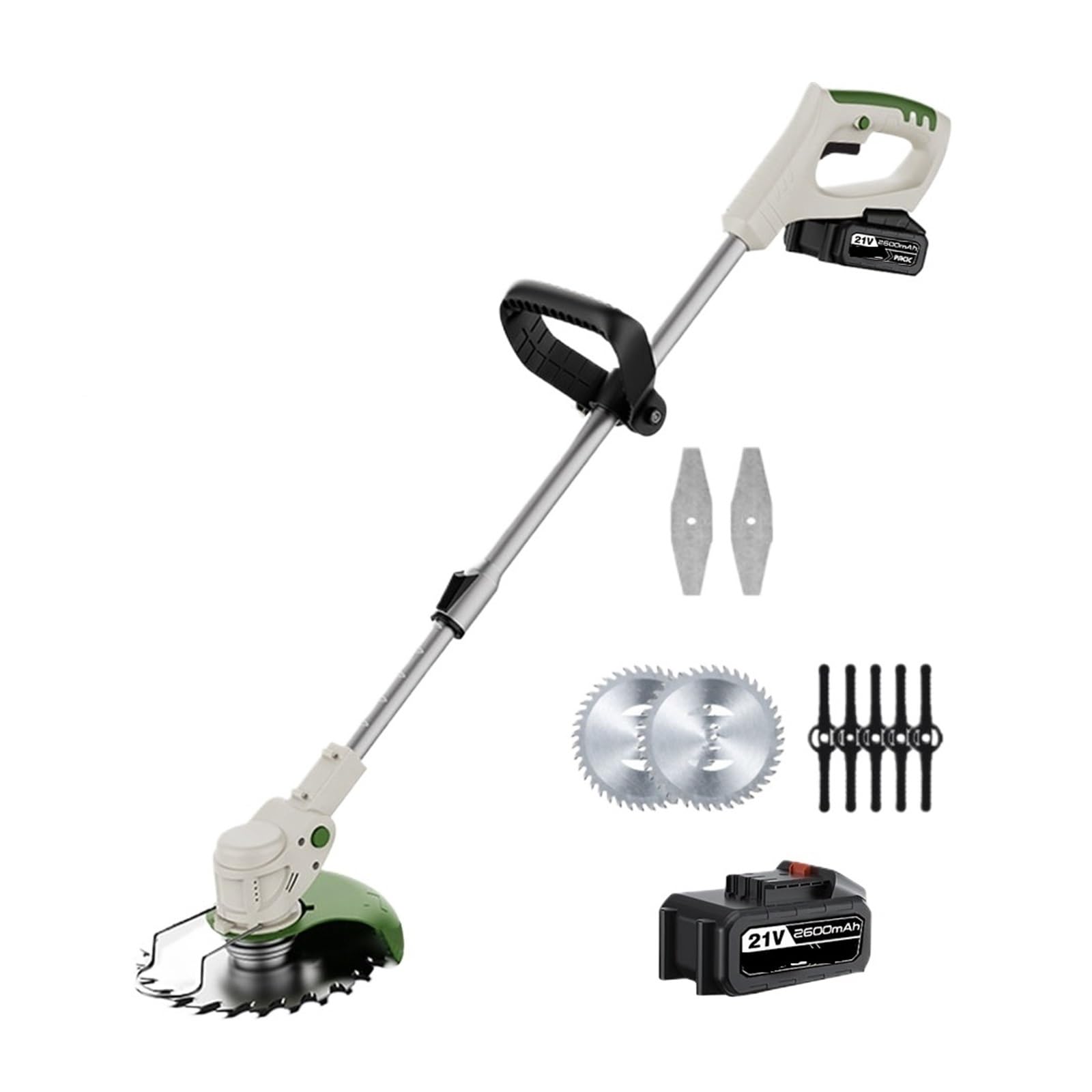 500 W 21 V Akumulatorowa Podkaszarka Do Trawy 18000 Obr./min Elektryczna Kosiarka Chwastów Regulowana Składana Ogrodowa Akumulatora 18 Do Prac ZwiąZanych Z Koszeniem W Ogrodzie(With 1XBattery)