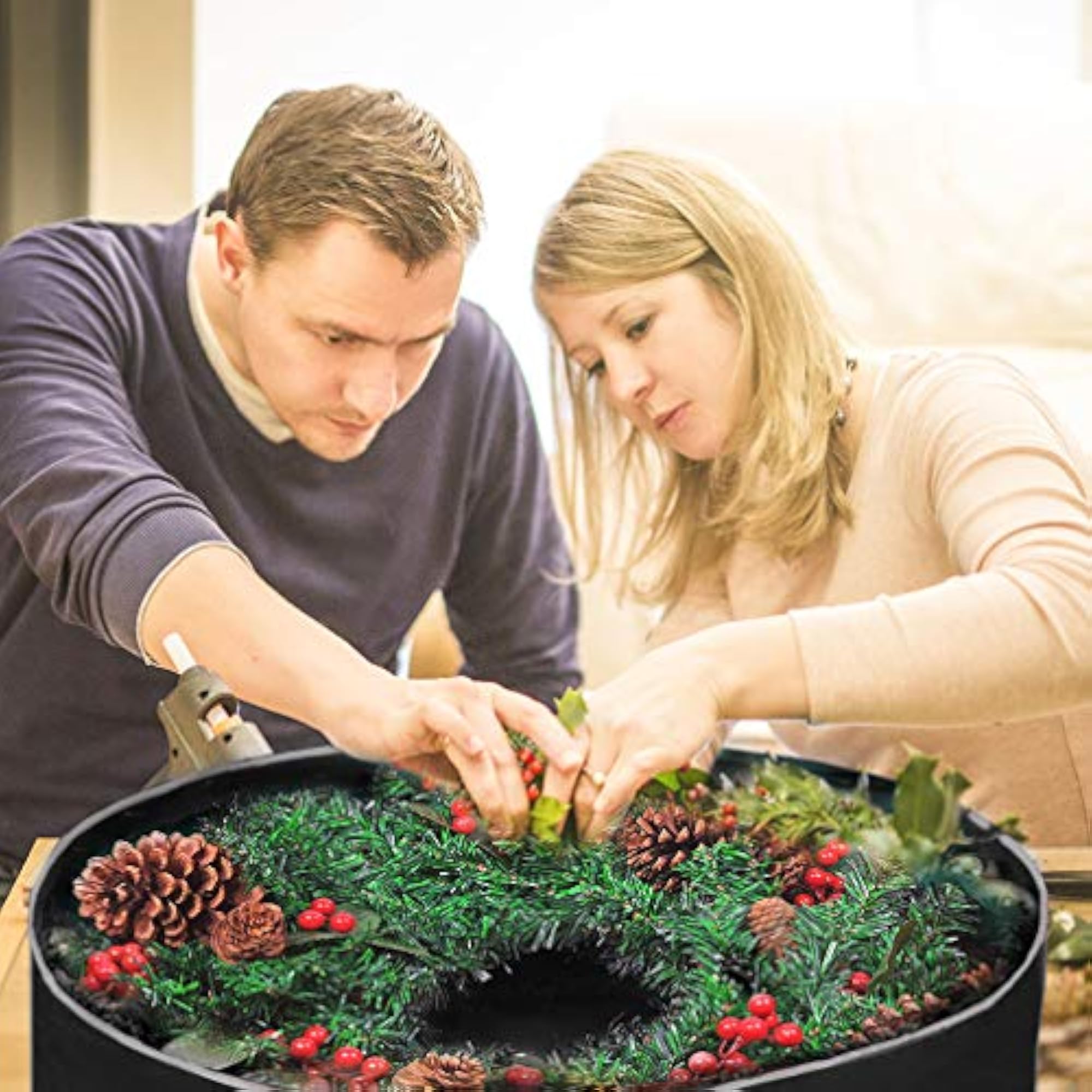 Christmas Wreath Storage Bag 36" - 2 Pack Artificial Wreath Container
